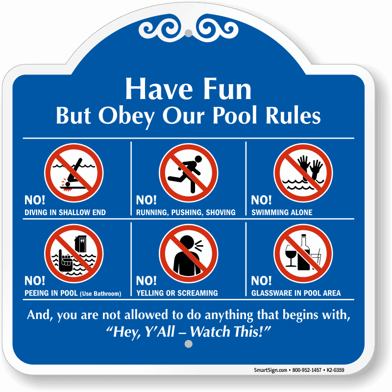 small backyard pools sign