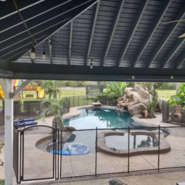 texas swim pool with child proof fence